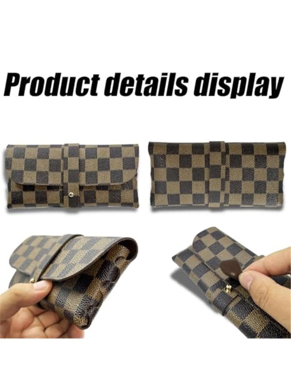 Fashion and Trendy Black and Brown Glasses Storage Bag Fashion Sunglasses Case - Picture 5 of 6